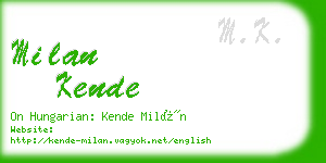 milan kende business card